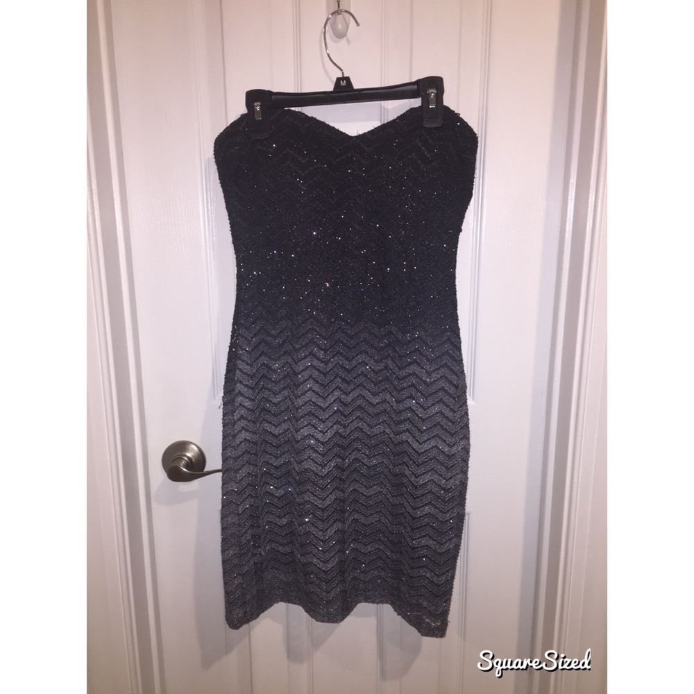 Ombre Sparkly Strapless Dress